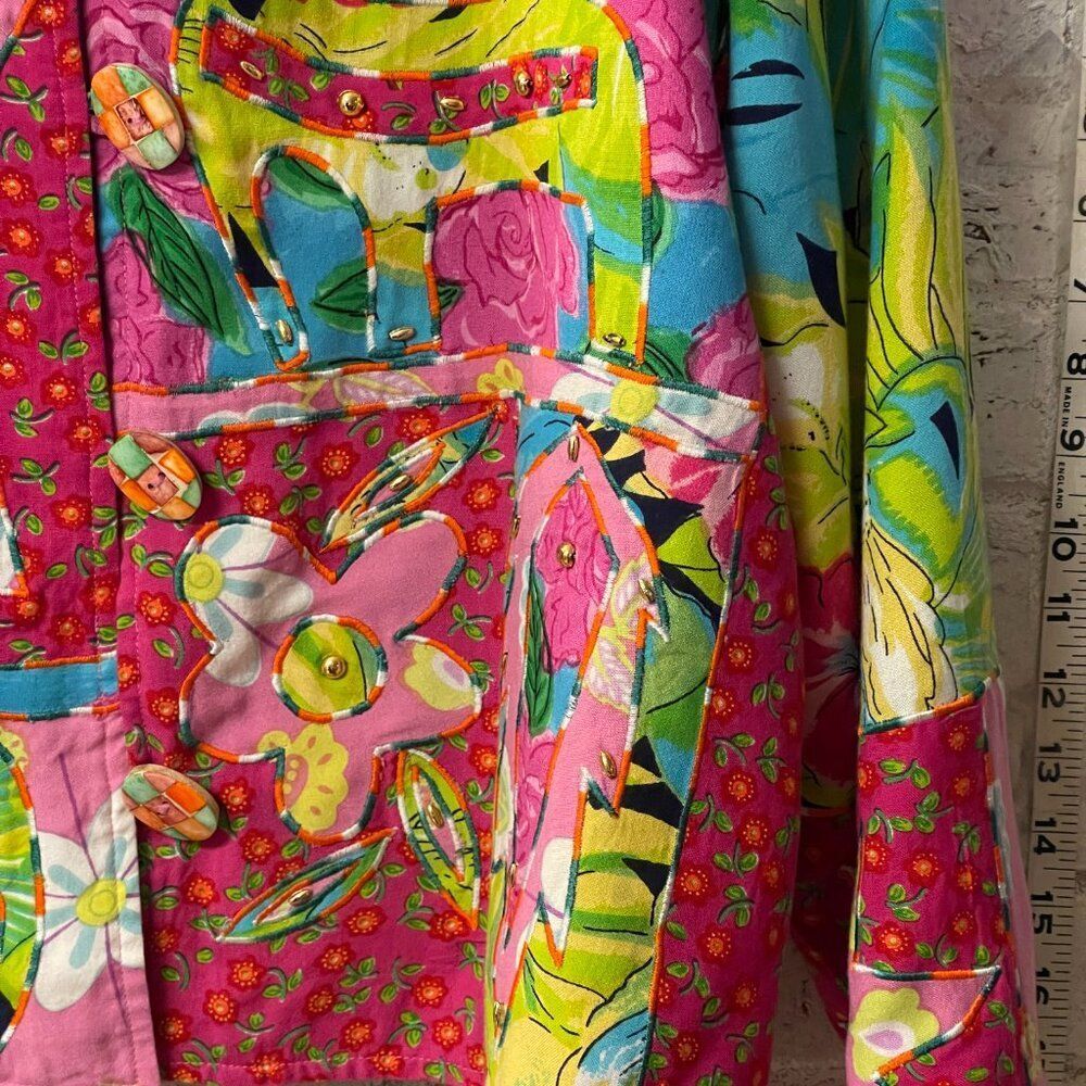 Sandy Starkman Patchwork Funky Elephant Artsy Qui… - image 3